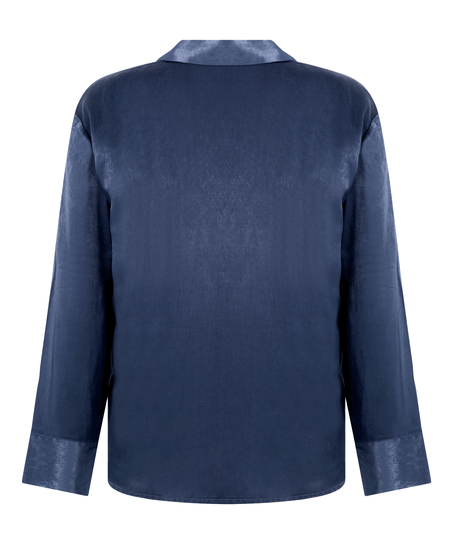 Kurtka z satyny z długimi rękawami Ayla, Niebieski