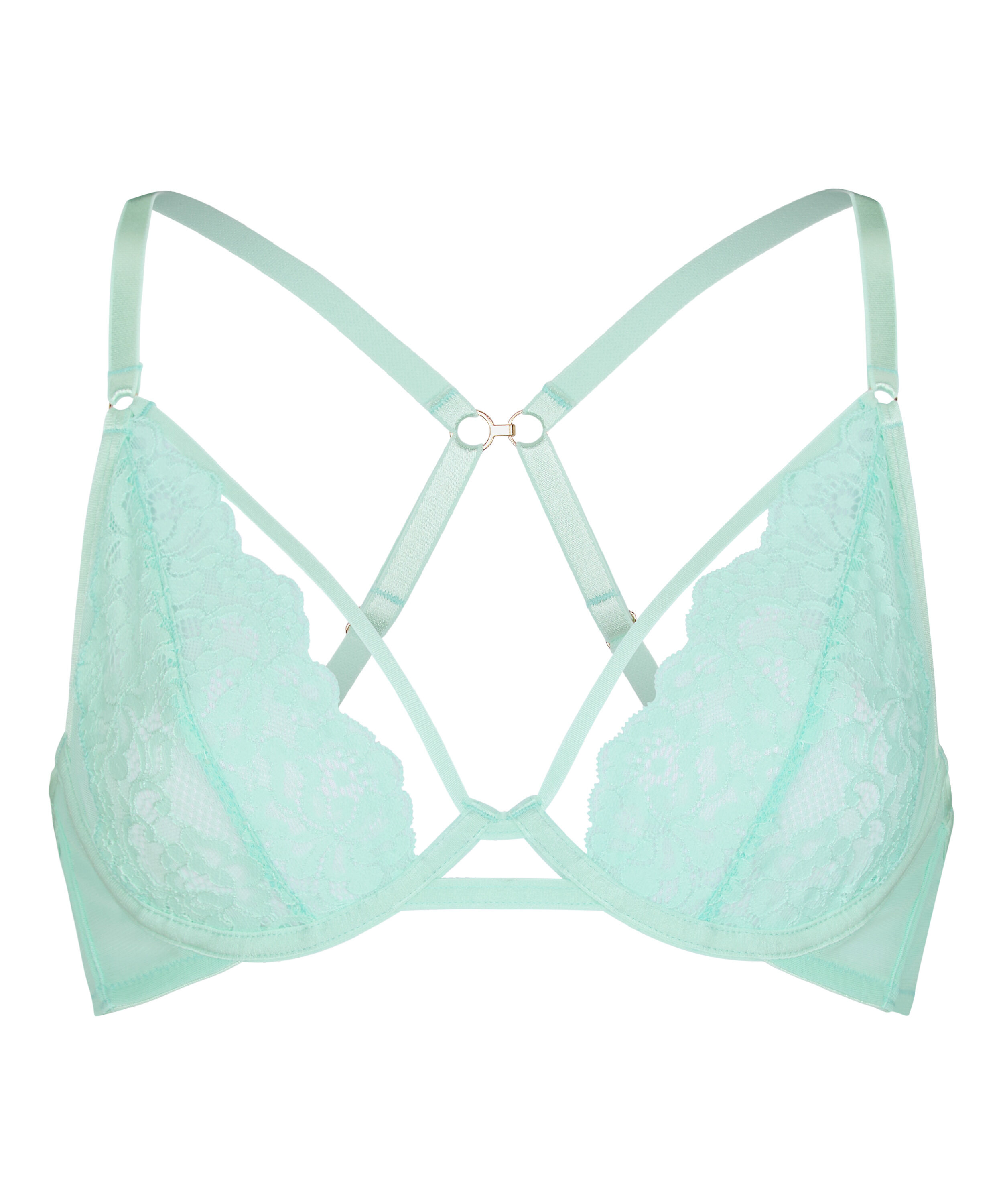 Nieusztywniany biustonosz z fiszbinami Cinnamon, Zielony