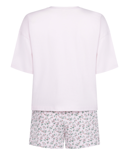 Zestaw Piżamowy Cotton Jersey Kr&oacute;tki, Fioletowy