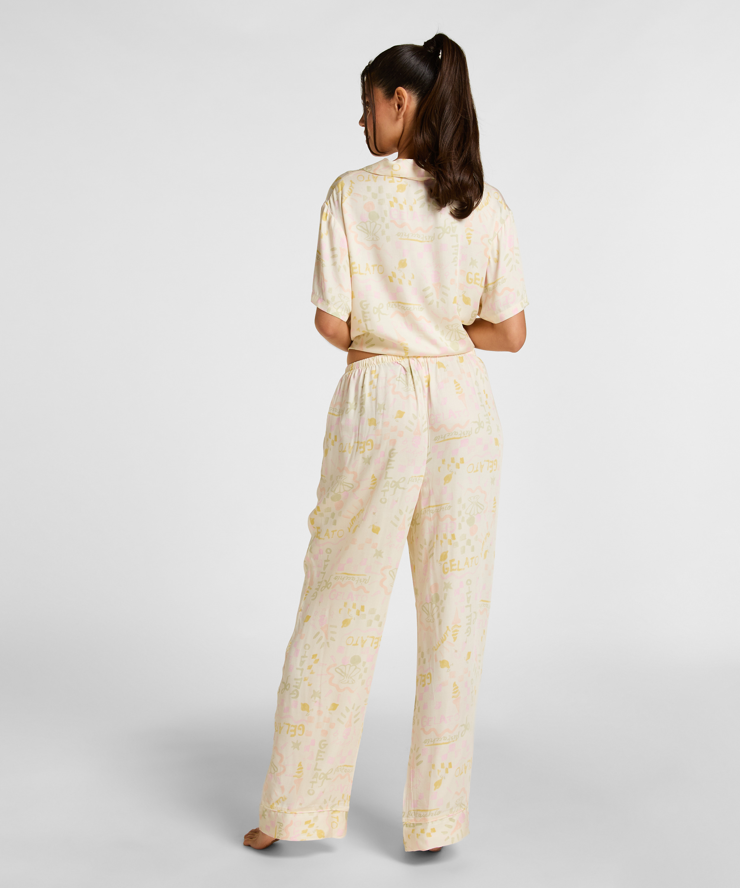 Spodnie z satyny, Biały, main