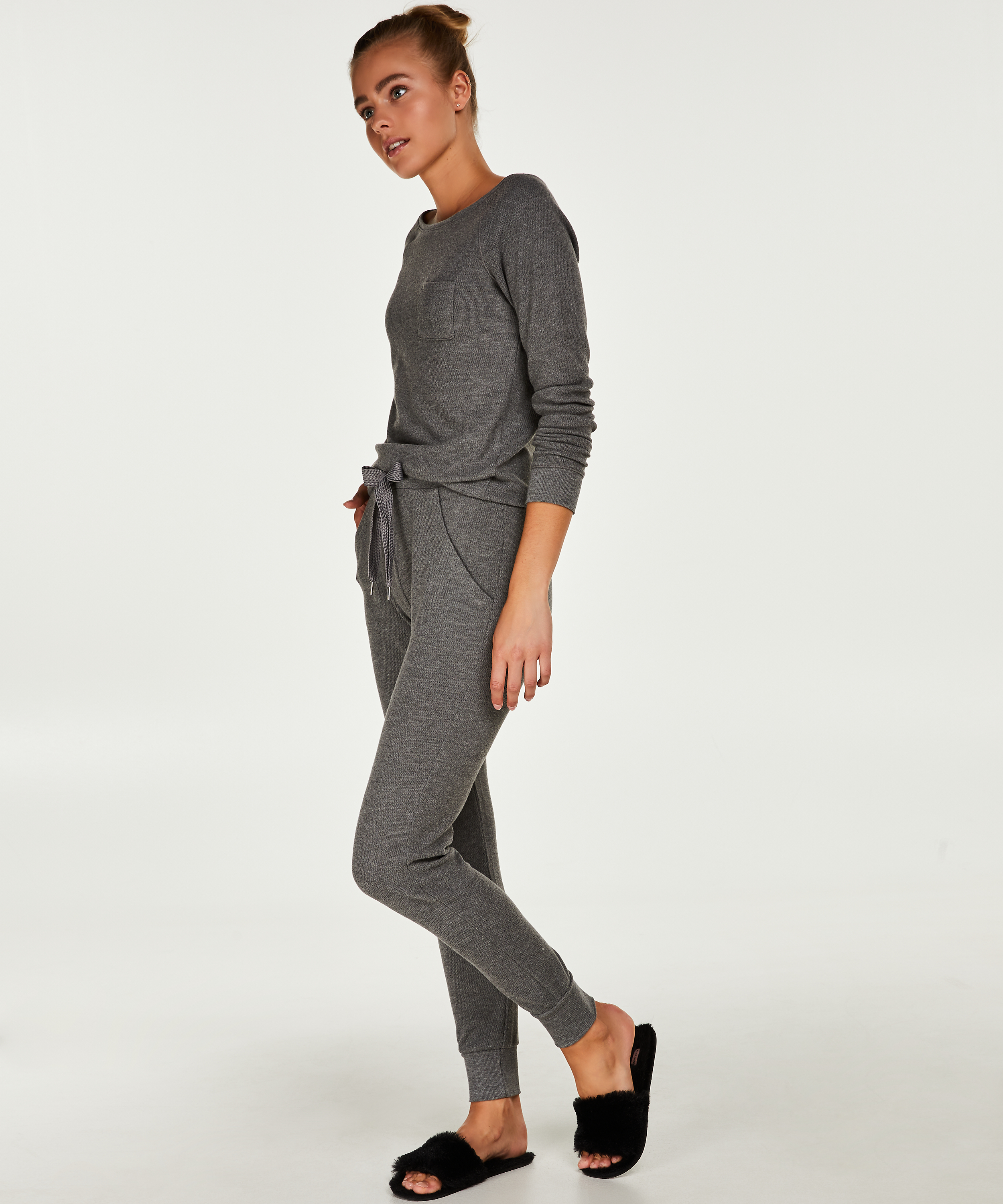 Piżama Waffle, Szary, main