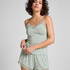 Piżama z szortami i topem na ramiączkach, Zielony