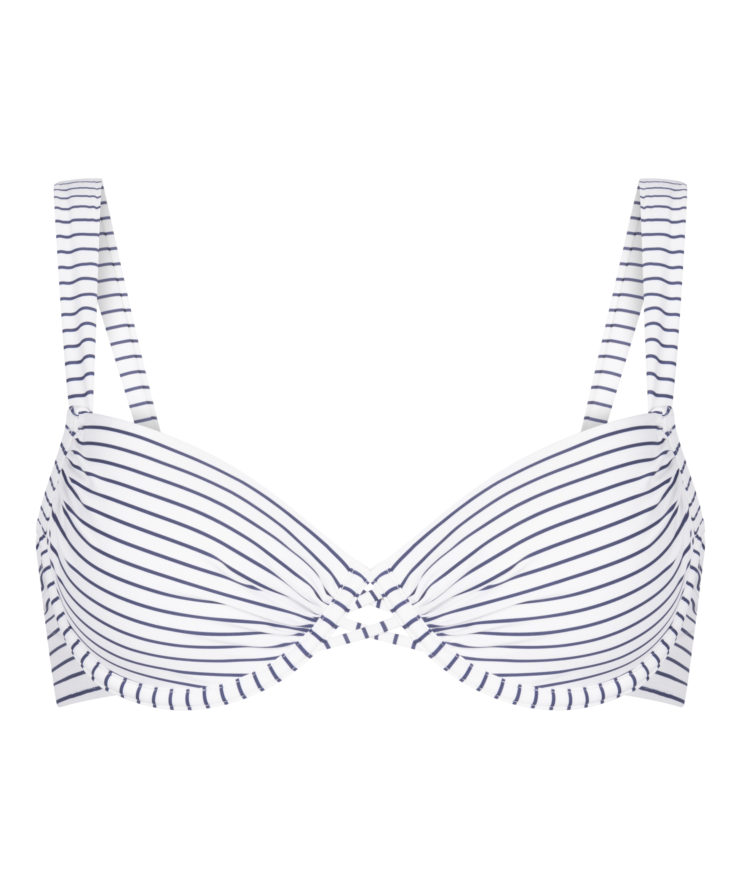 Biustonosz Bikini z Fiszbinami i Wkładkami Stripes, Biały, main