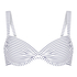 Biustonosz Bikini z Fiszbinami i Wkładkami Stripes, Biały