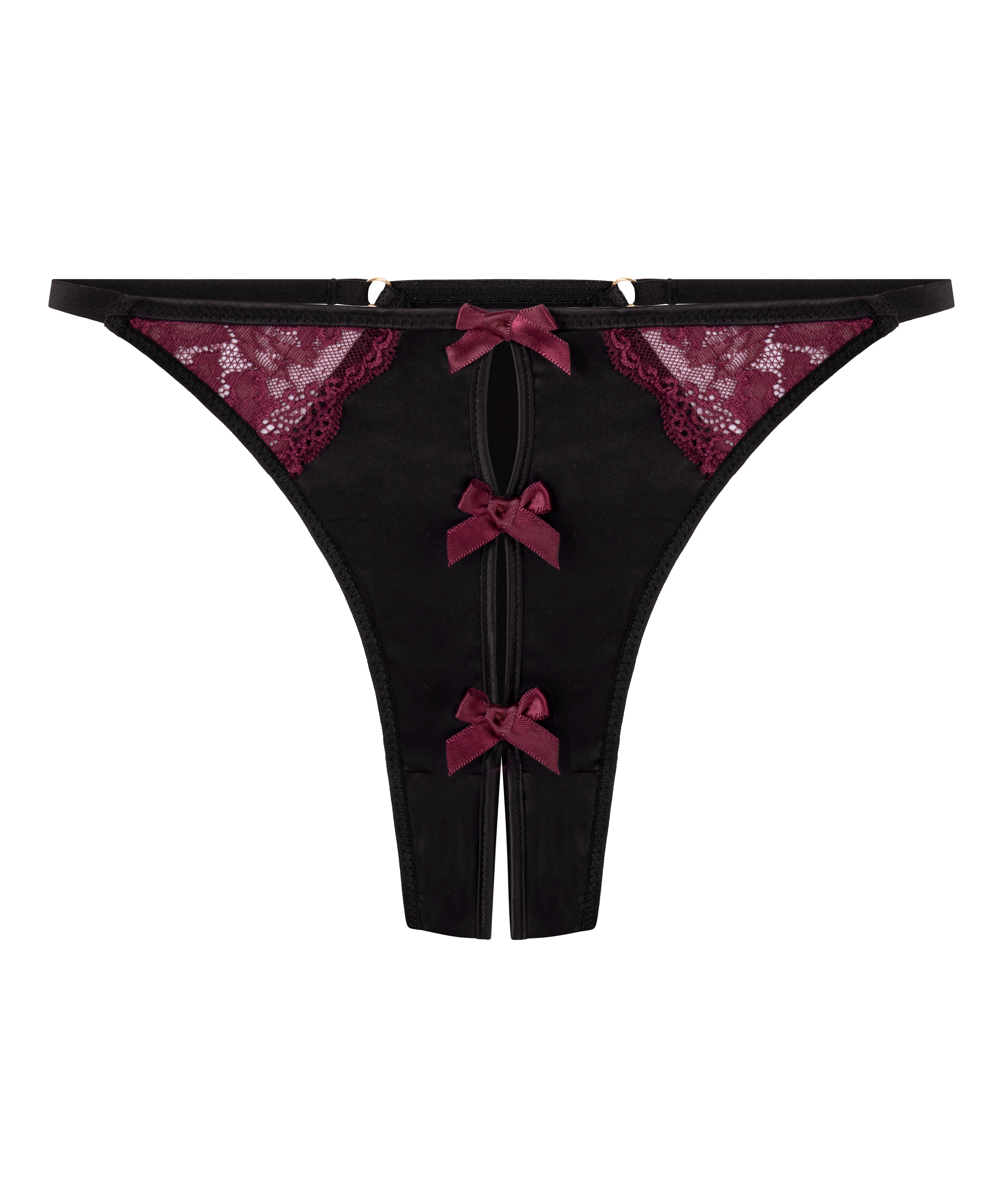 Wysoko wycięte stringi Ambra, Czarny, main