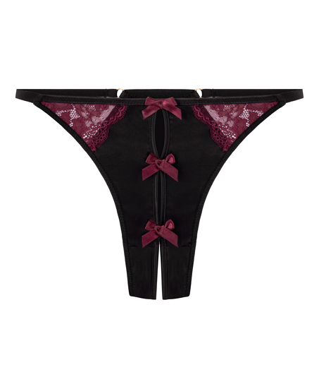 Wysoko wycięte stringi Ambra, Czarny