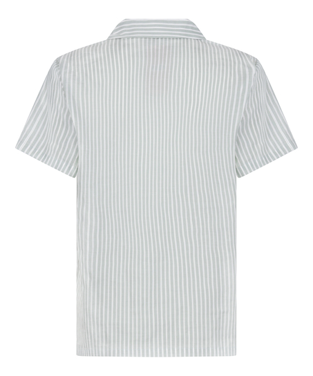 Tkana bluza w paski, Zielony