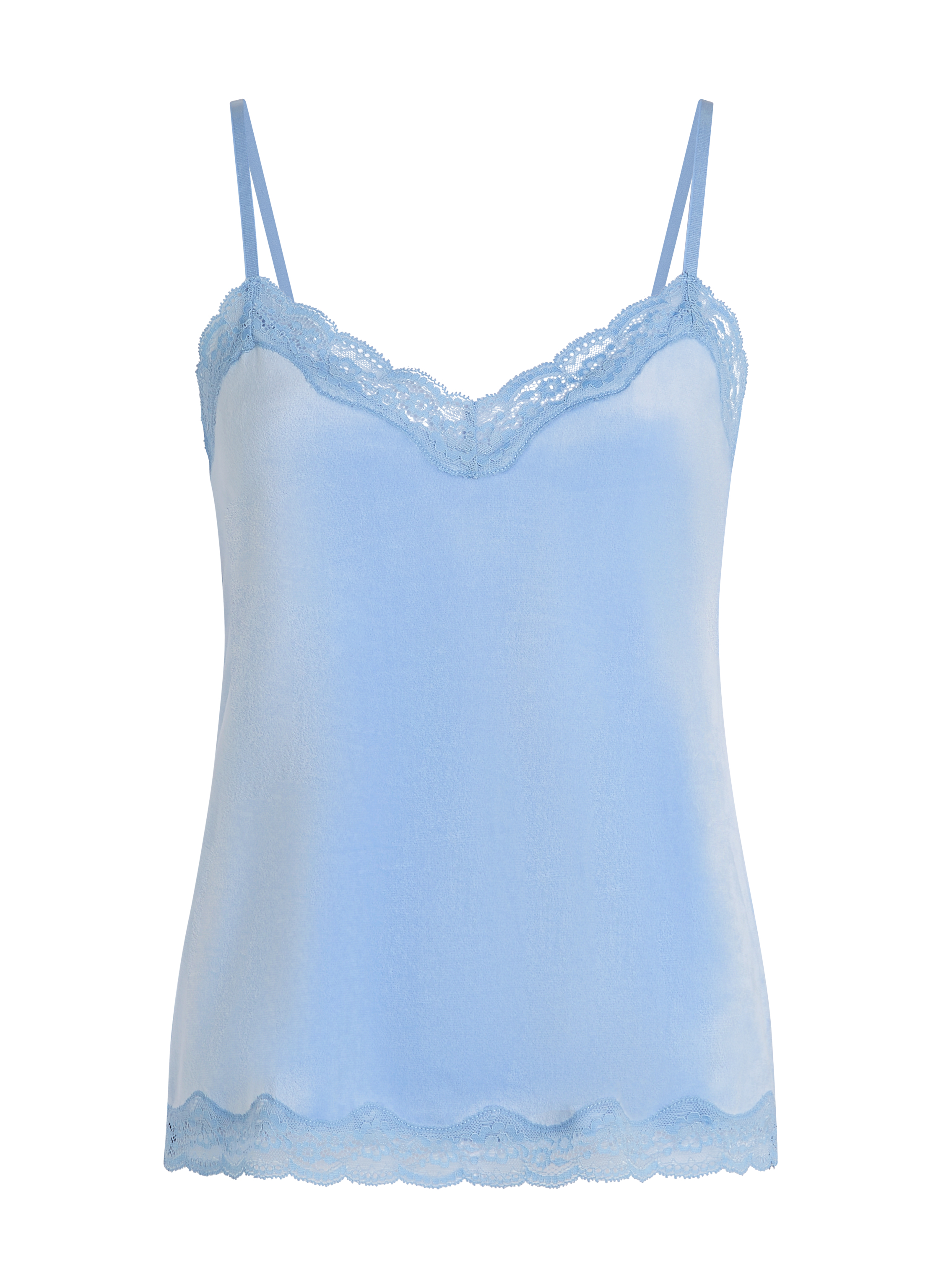 Top z aksamitnej koronki, Niebieski, main