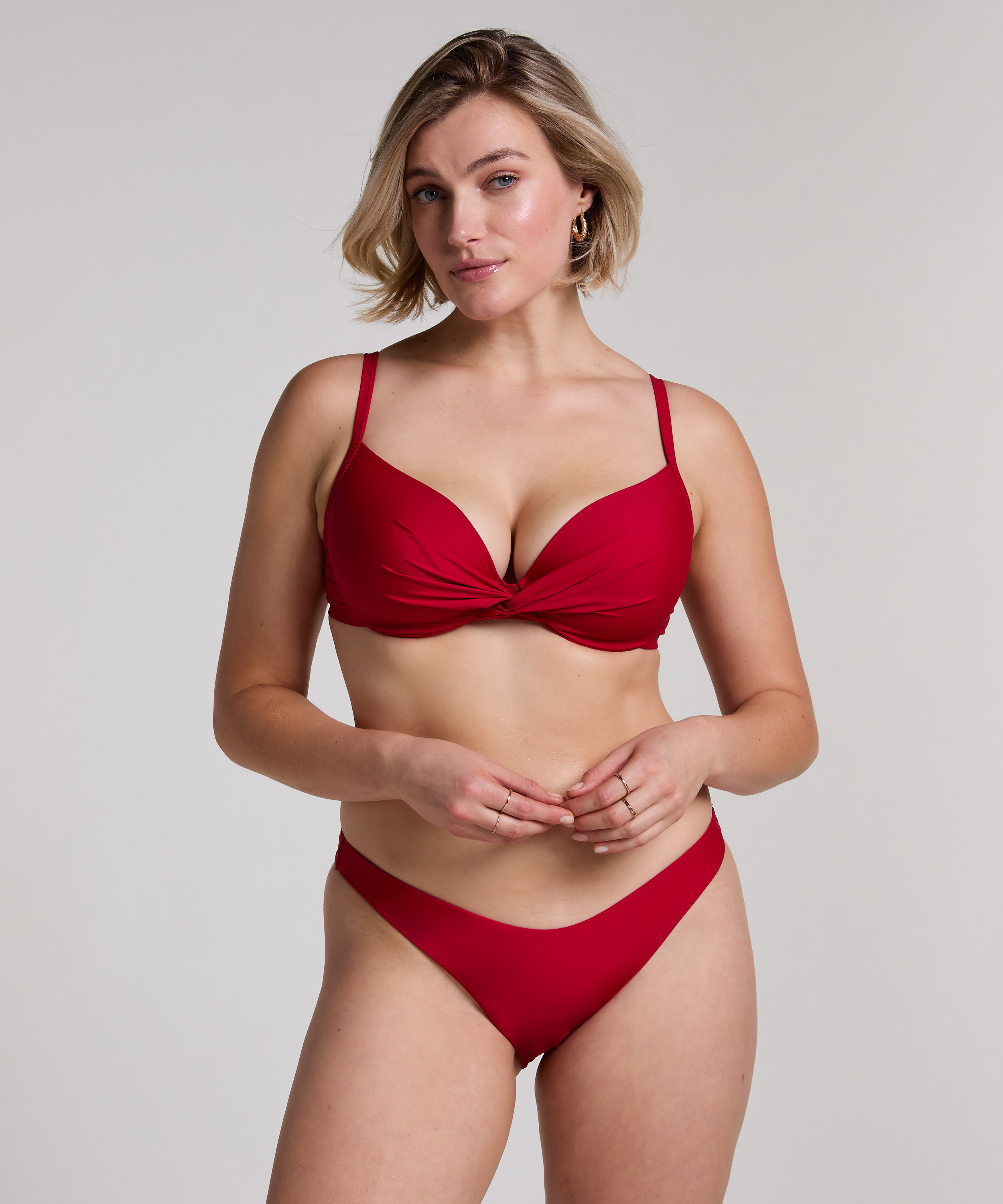 Majtki Bikini Wysoko Krojona Luna, Czerwony, main
