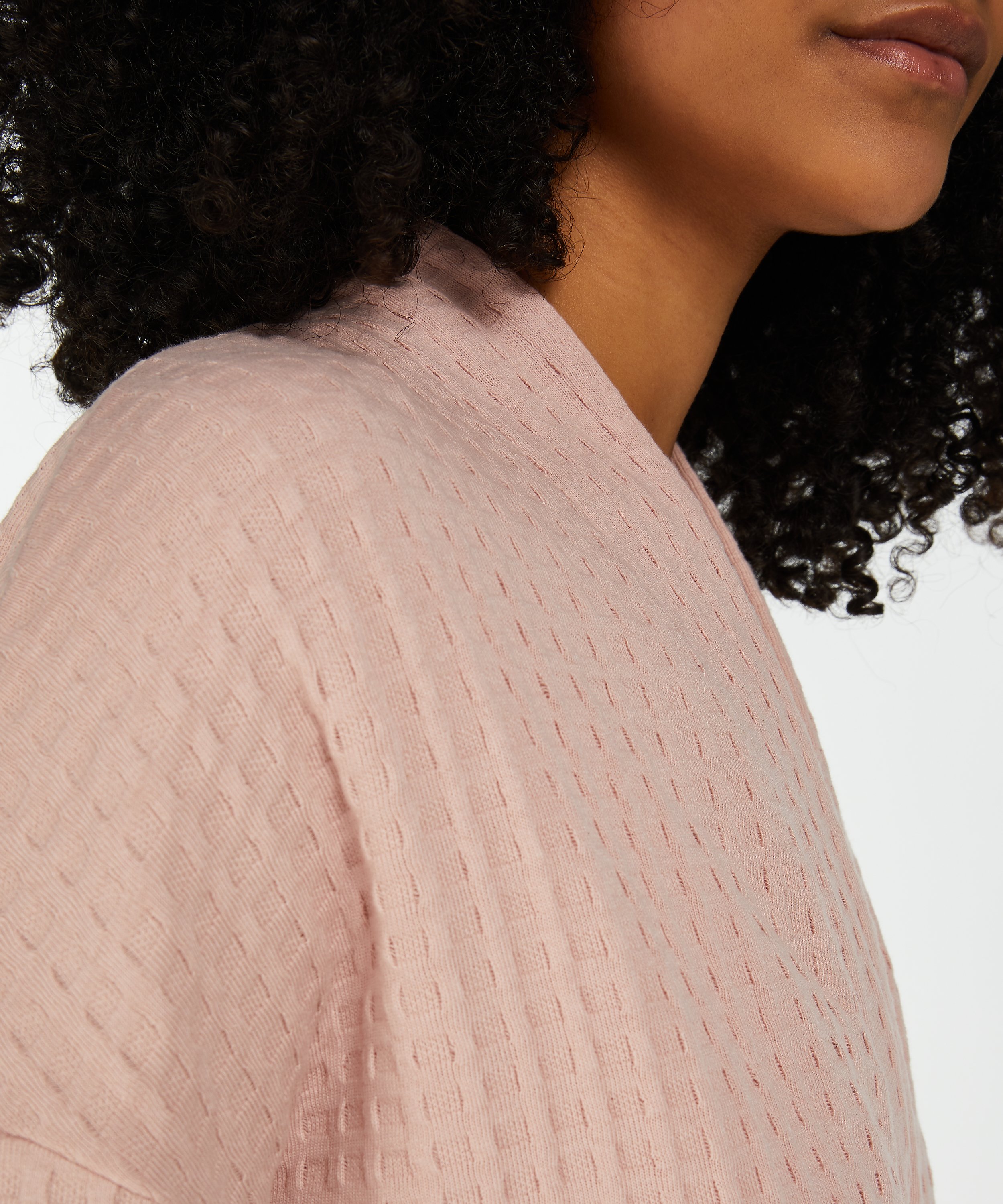 Waffle Bathrobe, Różowy, main