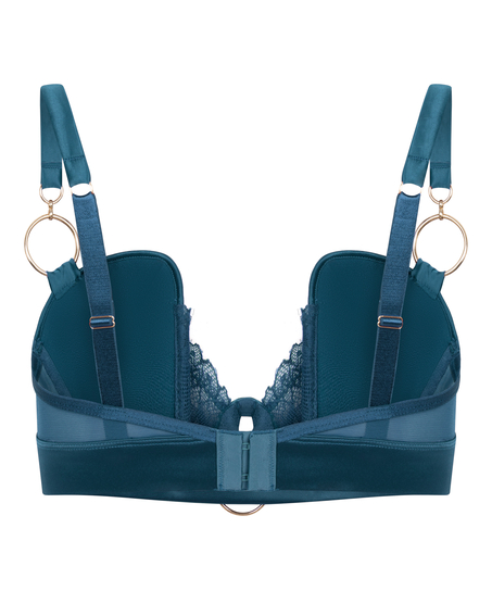 Biustonosz usztywniany z fiszbinami Longline Marjolein, Niebieski