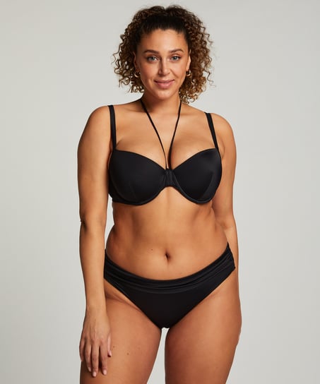 Figi bikini z wywijanym pasem Luxe, Czarny