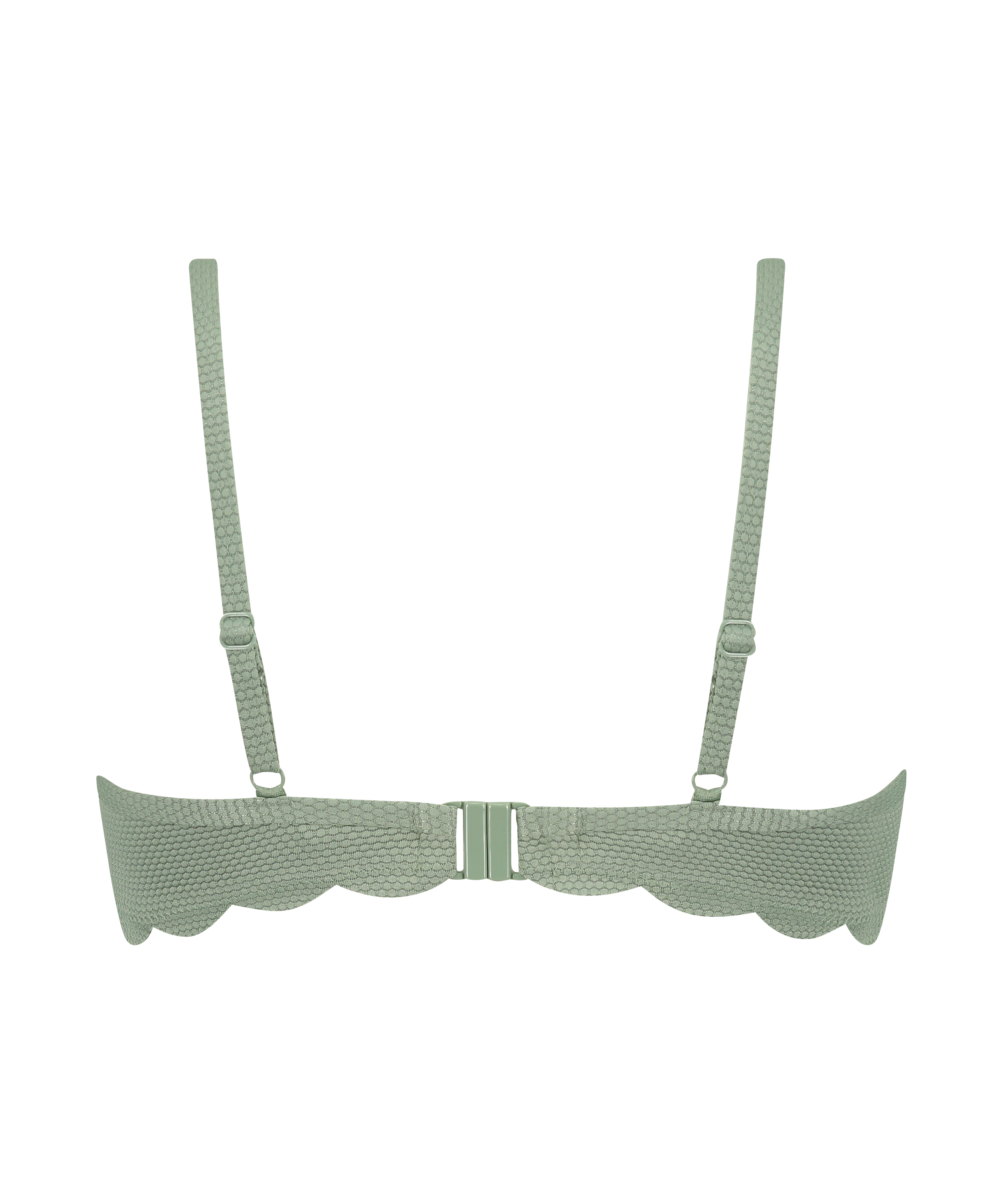 Usztywniany top bikini z fiszbinami Scallop, Zielony, main