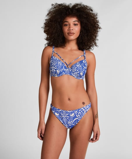 D&oacute;ł od bikini z wysokim wycięciem Cancun, Niebieski