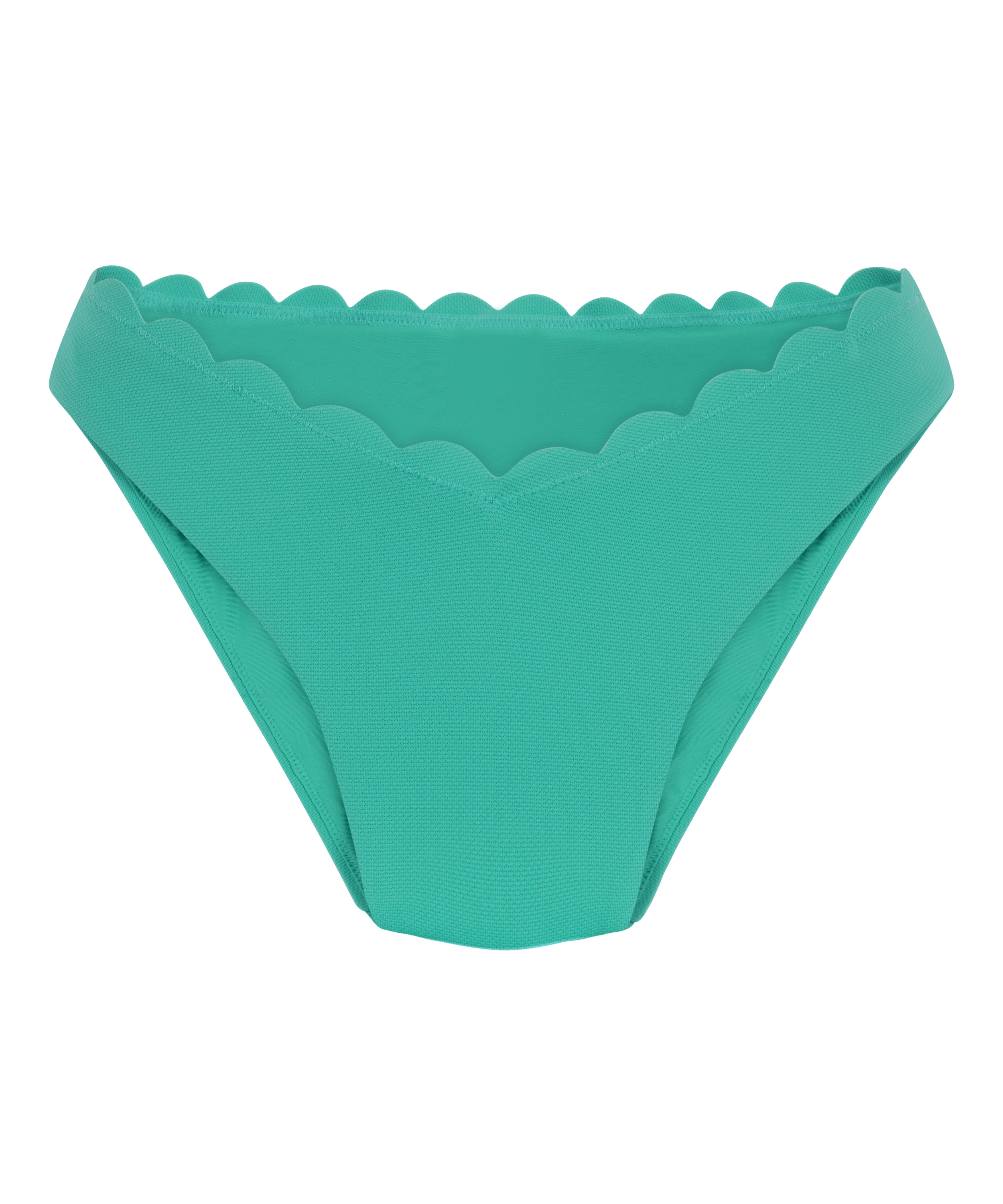 Majtki Bikini Wysoko Krojona Scallop, Zielony, main