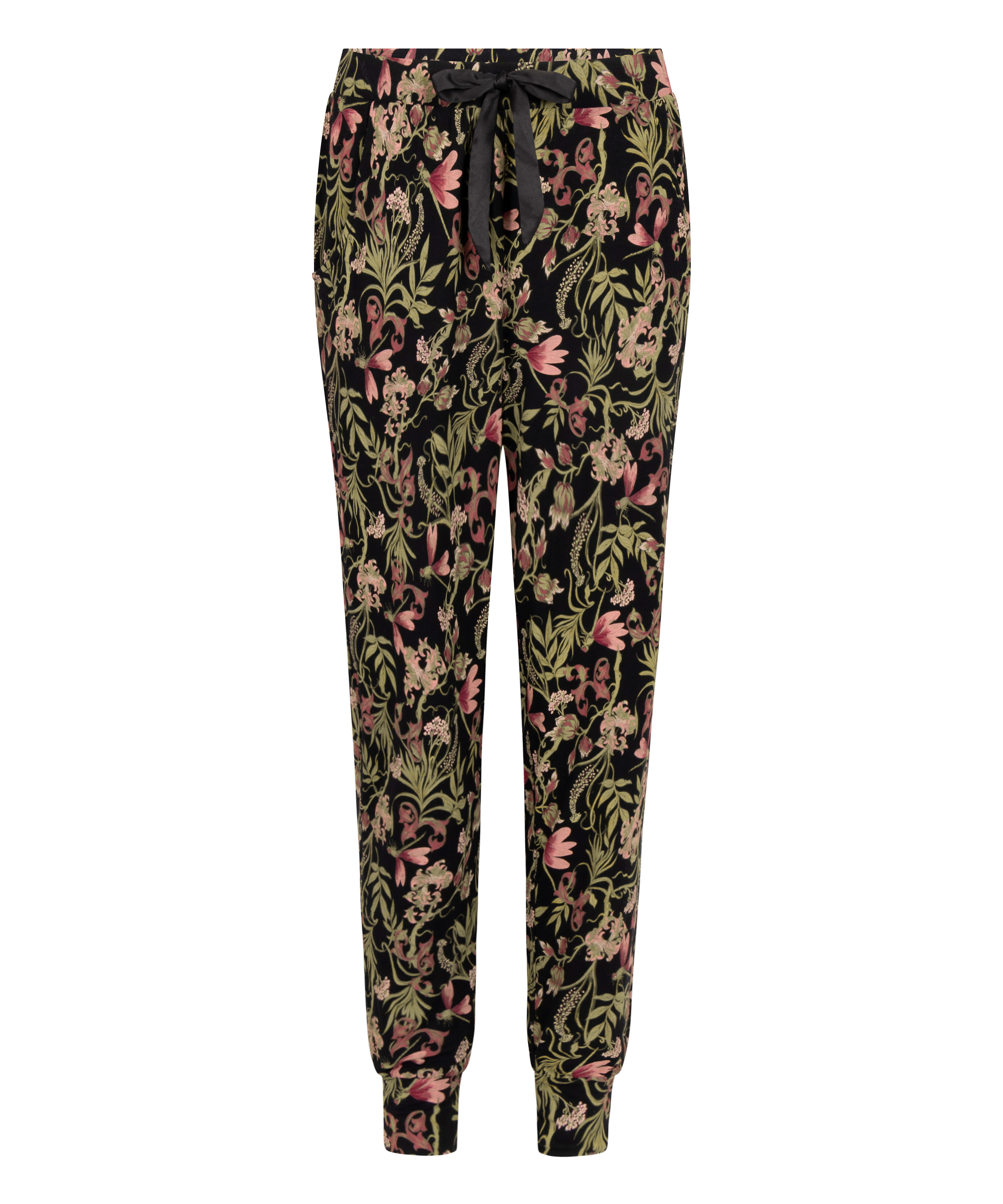 Spodnie piżamowe z dżerseju, Czarny, main