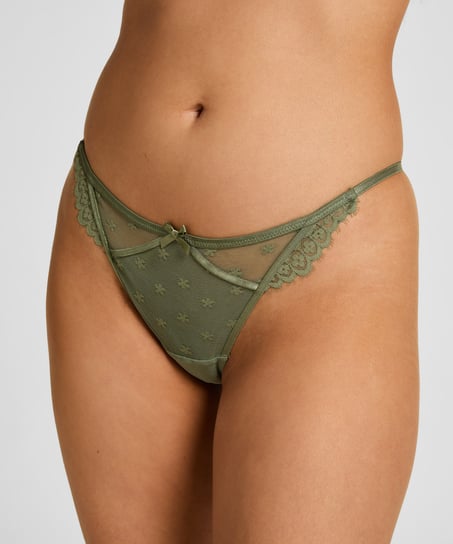 Stringi z wysokim wycięciem Valora, Zielony