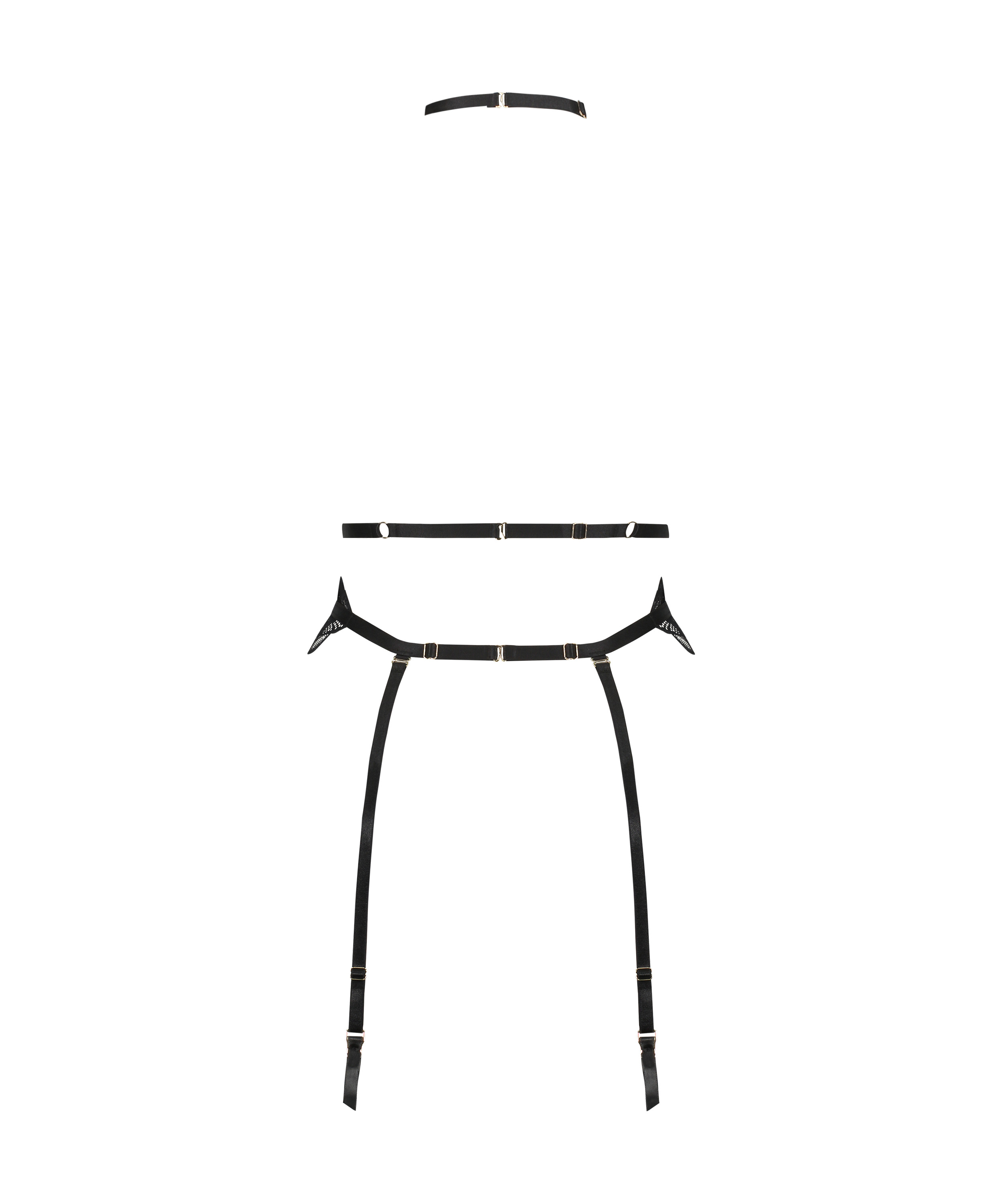 Body harness z cholerem Private, Czarny, main