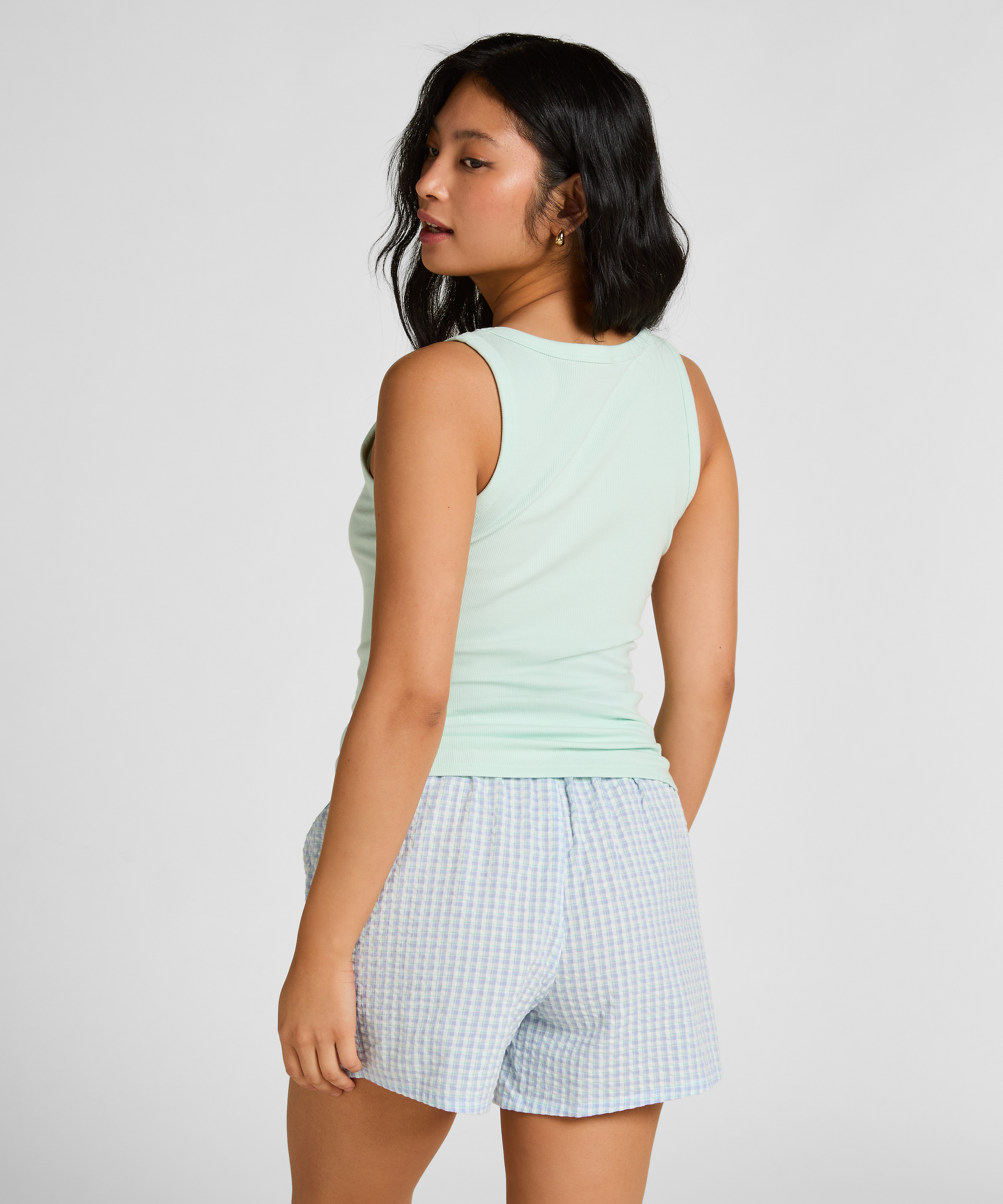 Szorty Piżamowe Seersucker, R&oacute;żowy, main