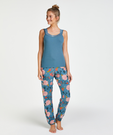 Podkoszulek prążkowany z koronką, Zielony