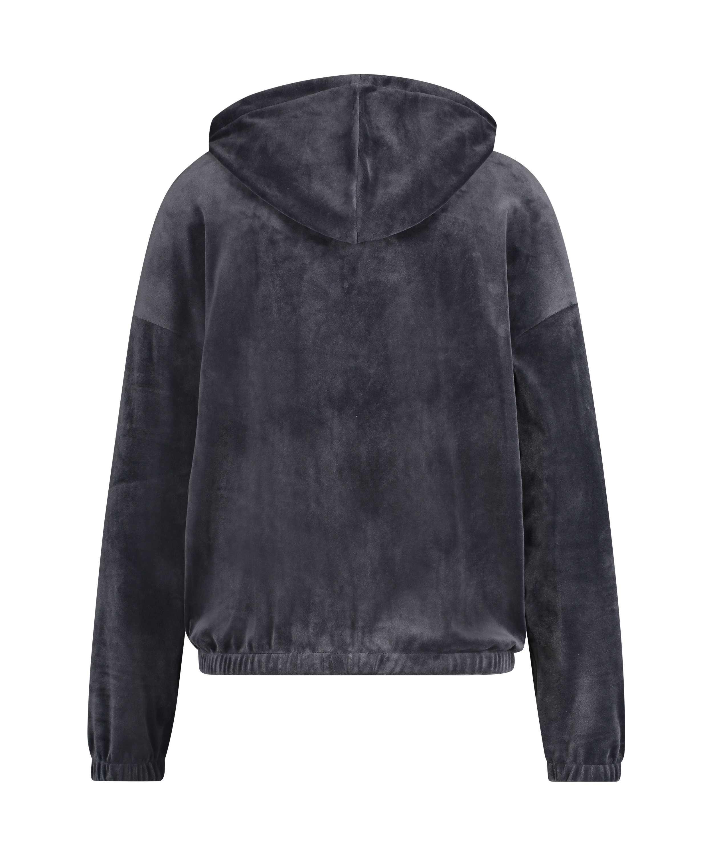 Velvet hoodie jacket, Szary, main
