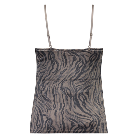 Zebra Velour Cami, Szary