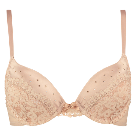 Padded underwired push-up bra Paloma, Beżowy