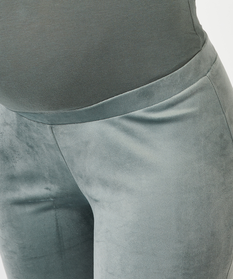 Maternity lurex velours jogging bottoms, Zielony