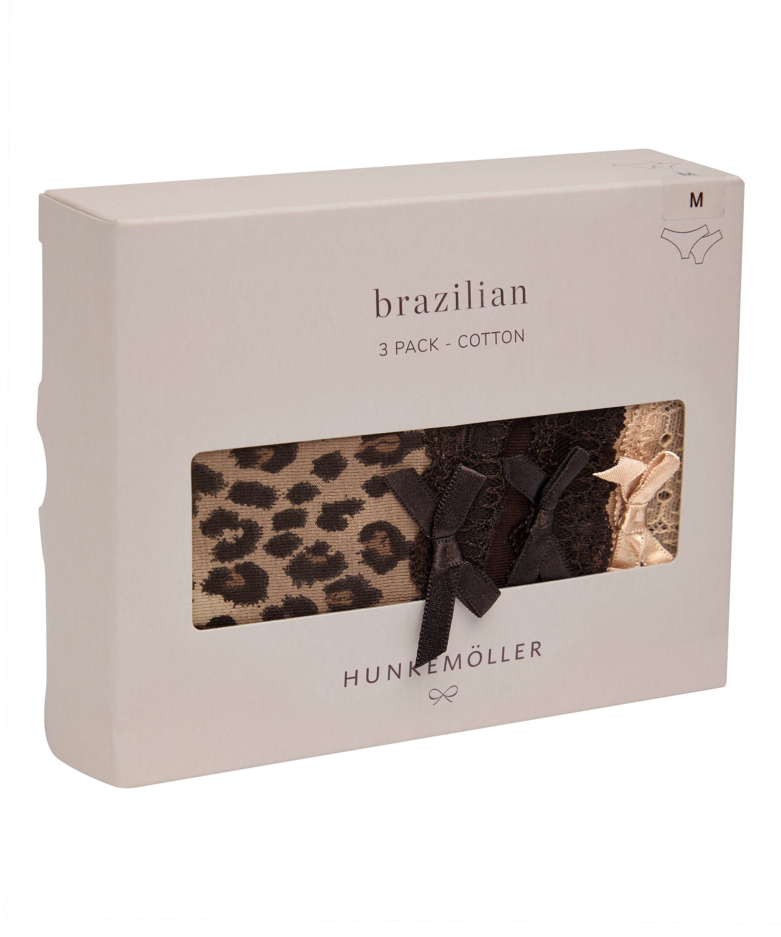 Wielopak Bawełnianych Majtek Brazilian, Brązowy