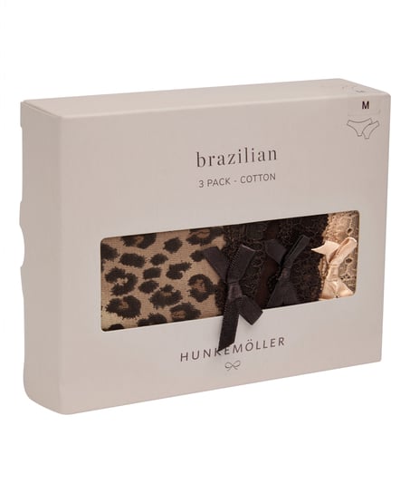 Wielopak Bawełnianych Majtek Brazilian, Brązowy