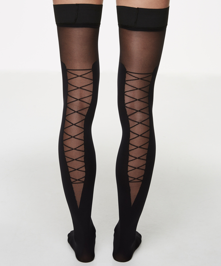 Corsetry 5D Overknee Hold-Ups, Czarny