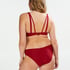Pagoda non-padded underwired bikini top, Czerwony