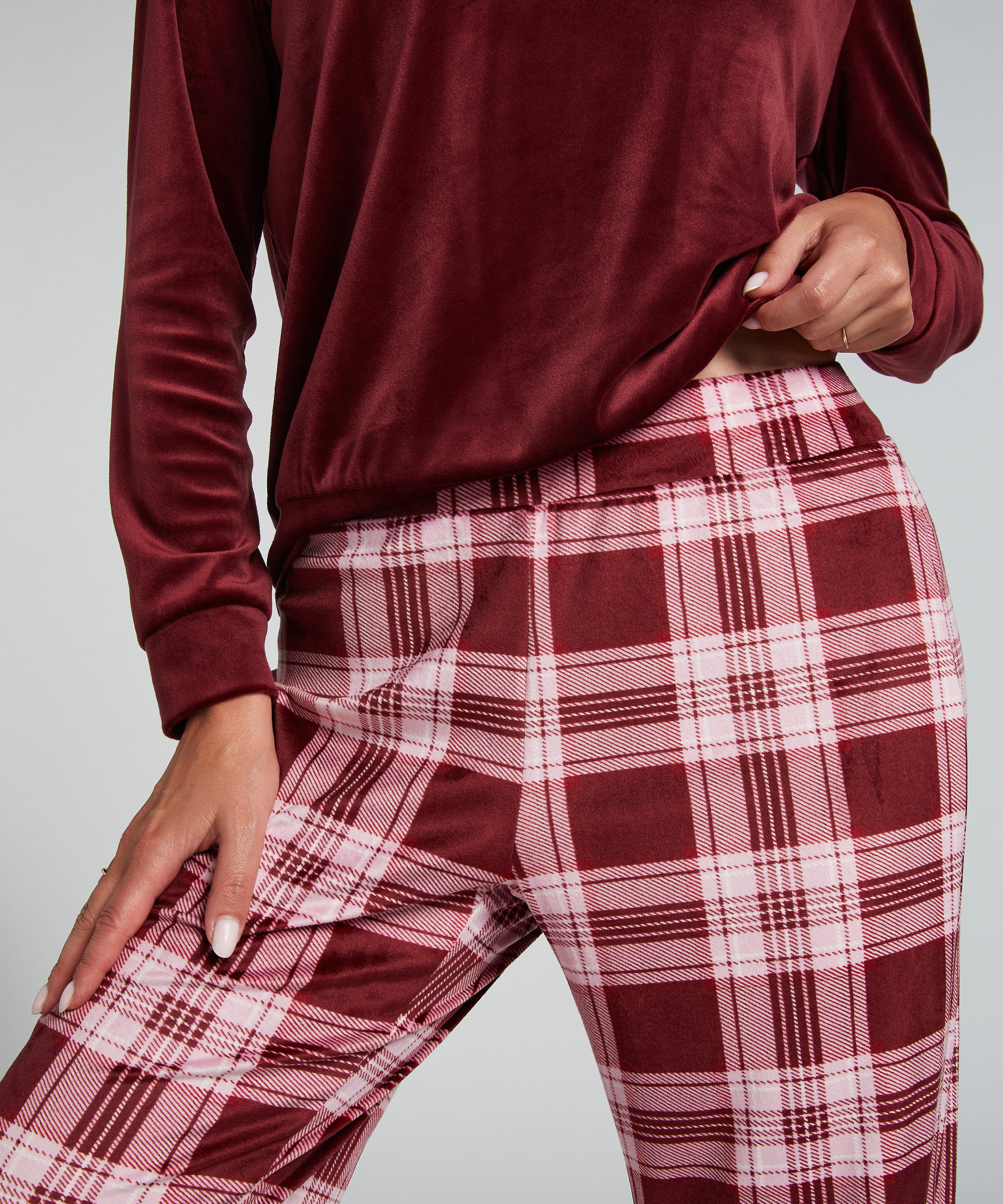 Piżama we wz&oacute;r Velours, Fioletowy, main