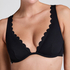 Scallop biustonosz bikini bez wkładek z fiszbinami, Czarny