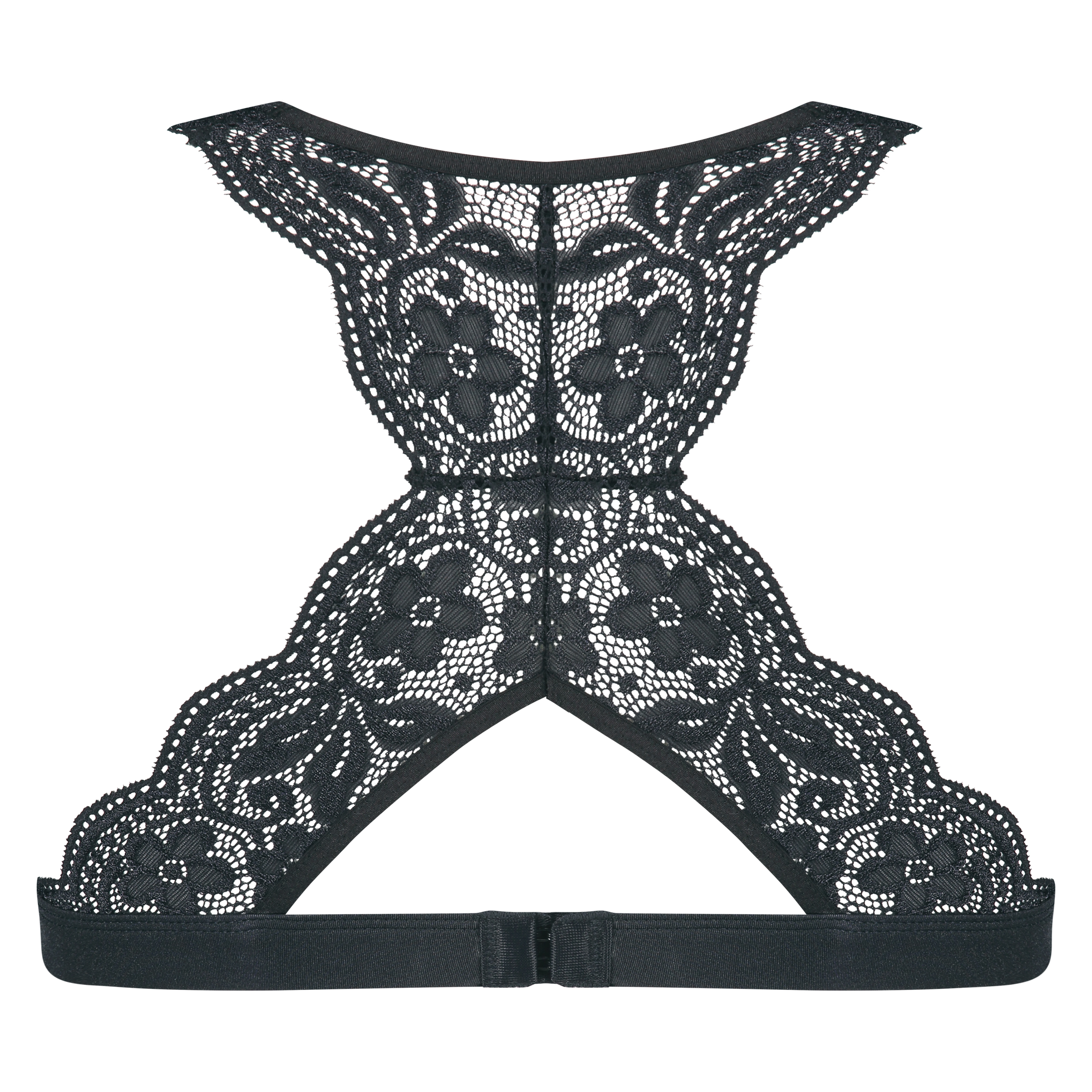 Halter racerback bralette, Czarny, main
