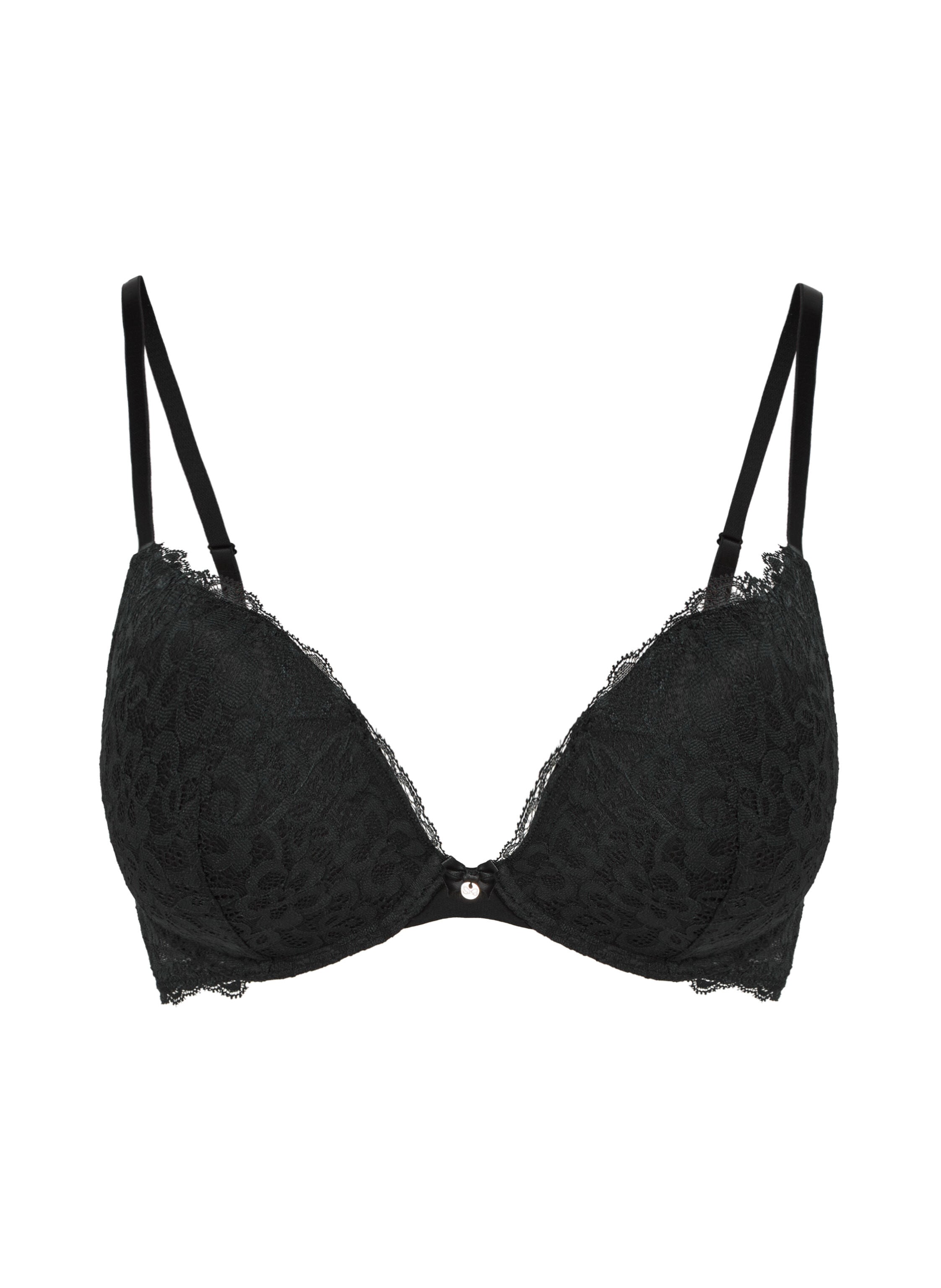 Wyściełany biustonosz push-up z fiszbinami Marine, Czarny
