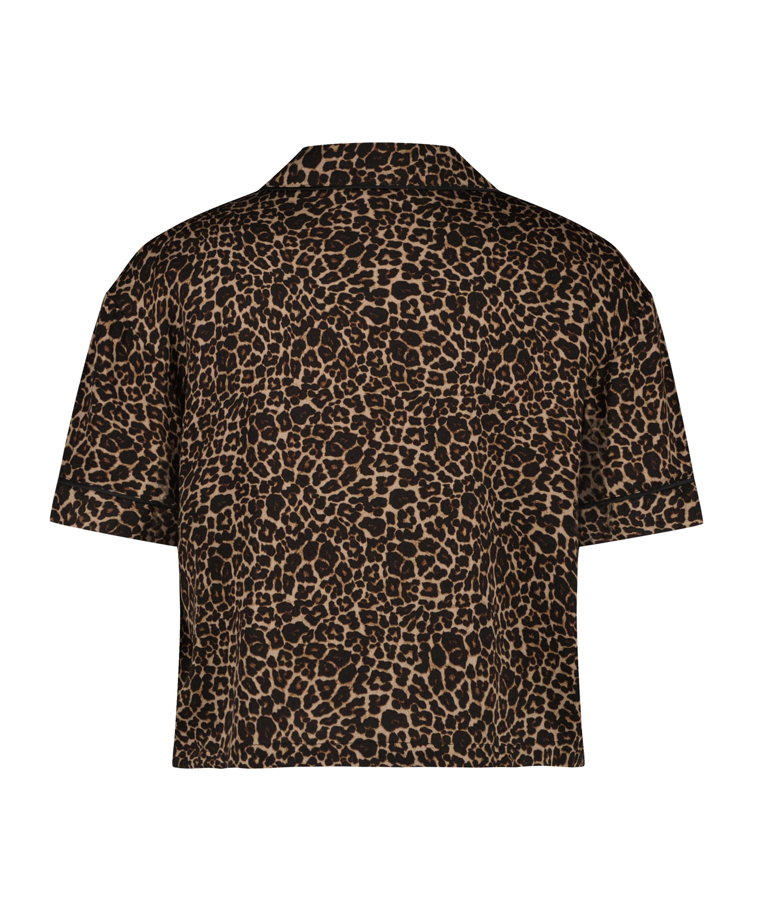 G&oacute;ra od piżamy z kr&oacute;tkim rękawem i nadrukiem, Czarny, main