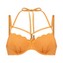 Góra od bikini z lureksu w kształcie muszelki, Pomarańczowy