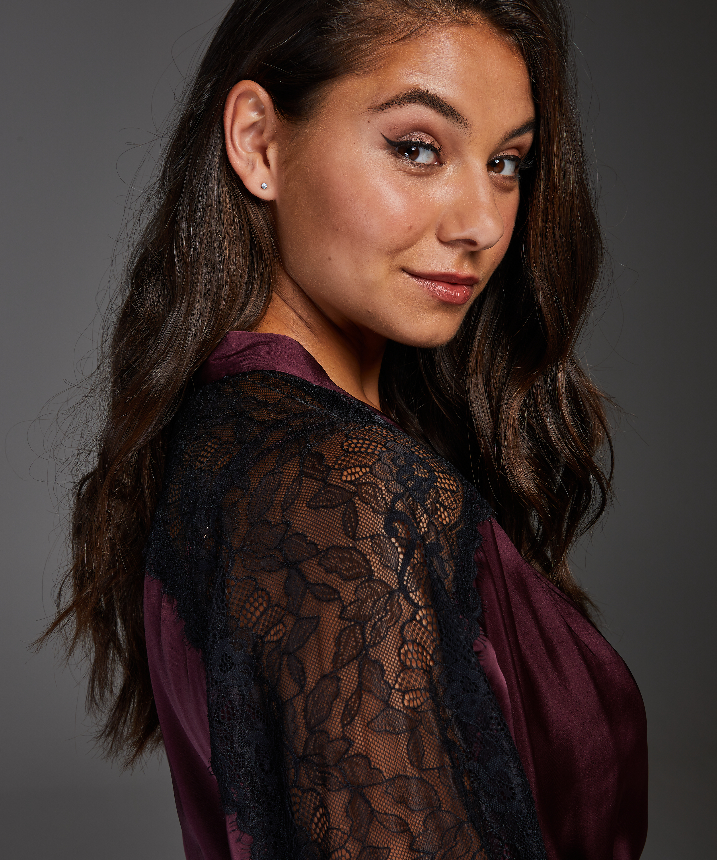 Nadia Satin Kimono, Czerwony, main