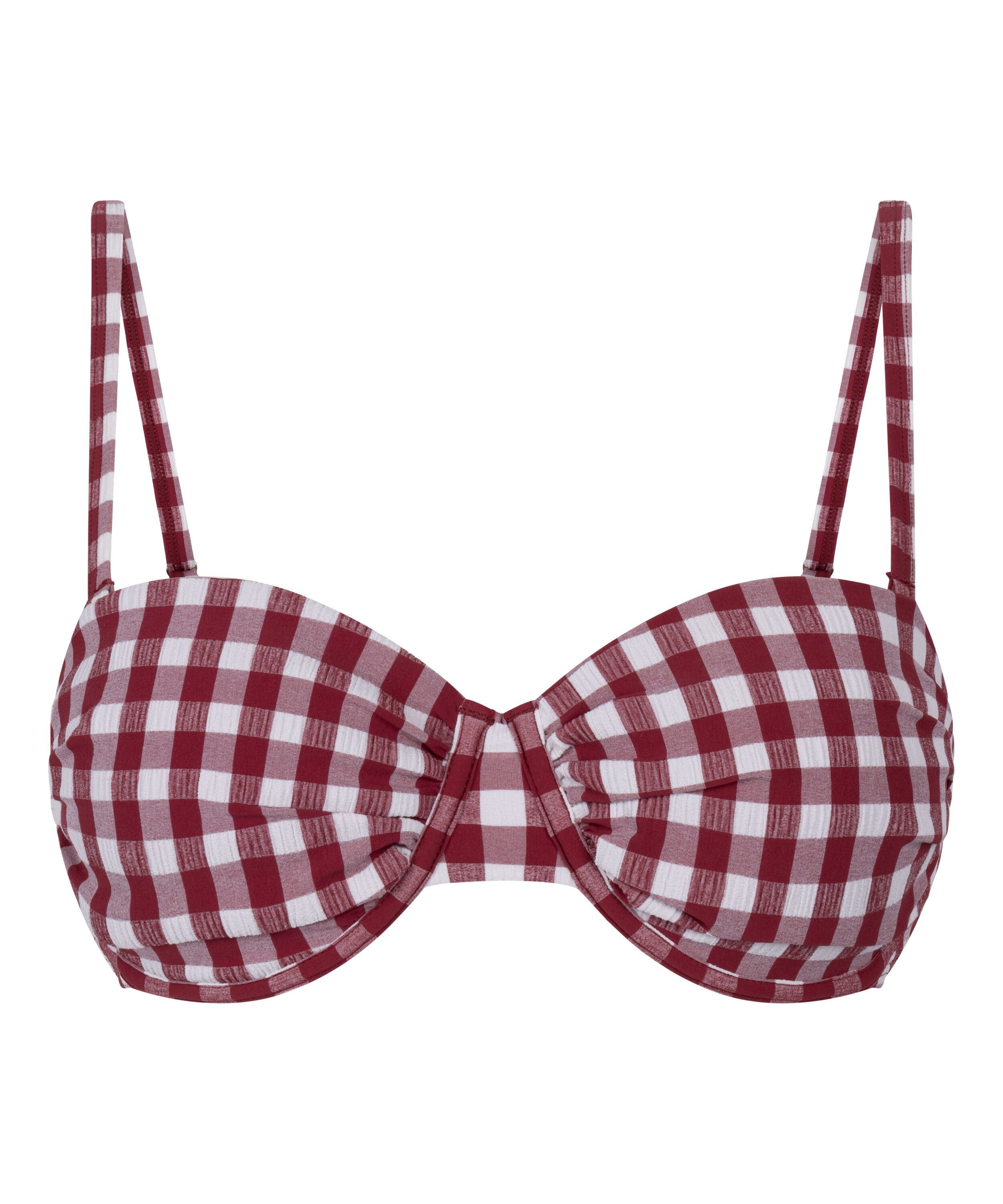 Usztywniany Biustonosz Bikini z Fiszbinami Amalfi, Czerwony