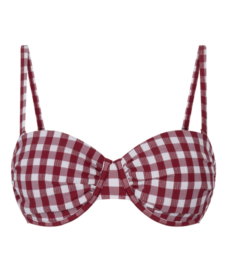 Usztywniany Biustonosz Bikini z Fiszbinami Amalfi, Czerwony