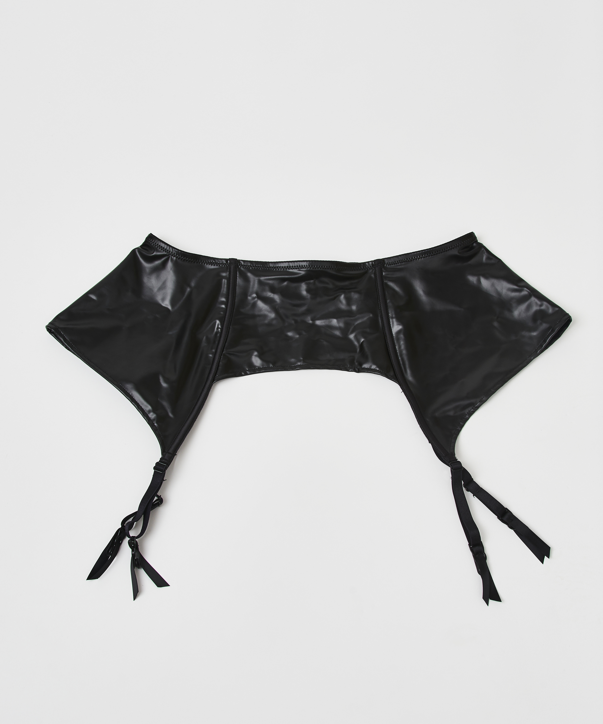 Podwiązki z imitacji skóry Private, Czarny, main