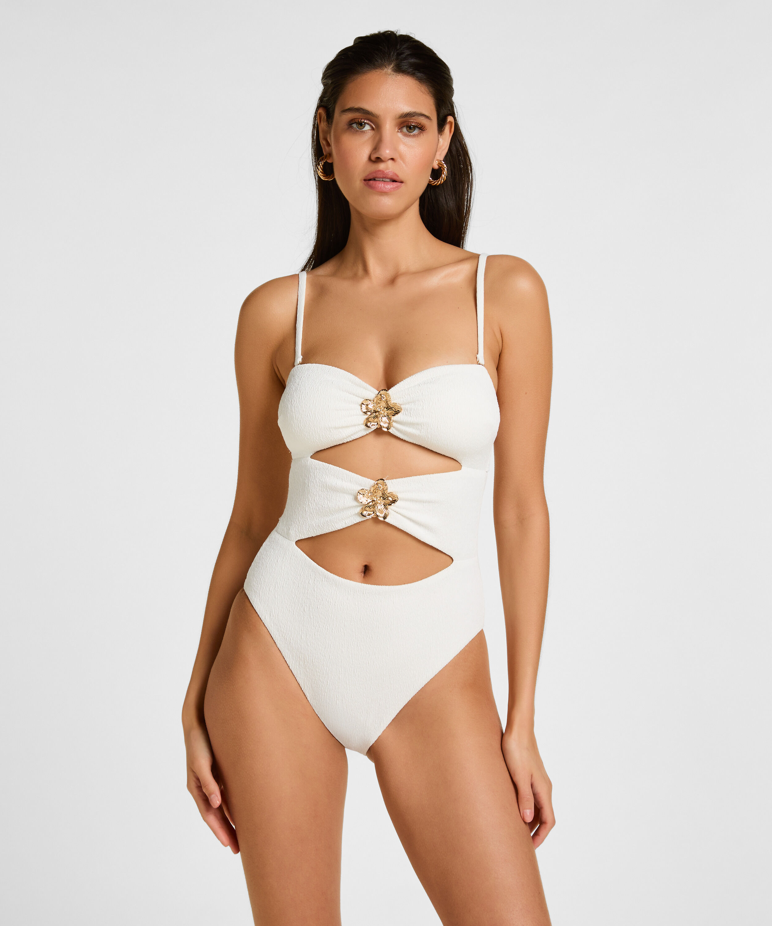 G&oacute;ra od Bikini Bandeau Crinkle, Biały