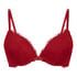 Biustonosz usztywniany push-up z fiszbinami Teddy, Czerwony