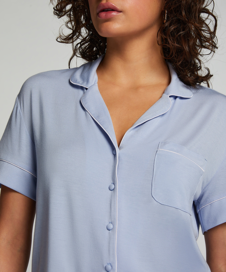 Narzutka Essential z dżerseju z kr&oacute;tkim rękawem, Niebieski