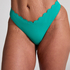 Majtki Bikini Wysoko Krojona Scallop, Zielony