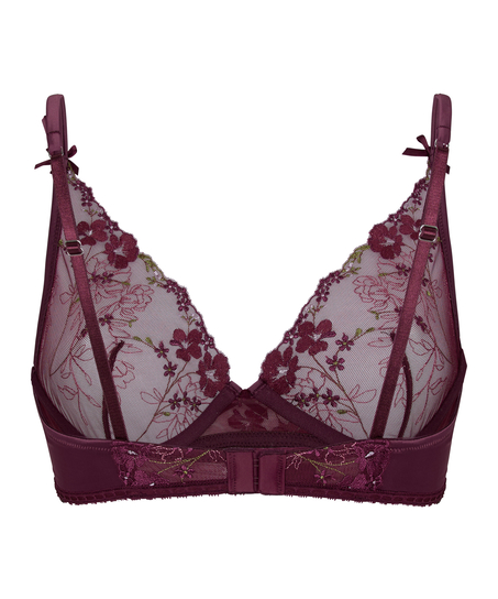 Biustonosz Longline z Fiszbinami Bez Wyści&oacute;łki Peonie, Fioletowy