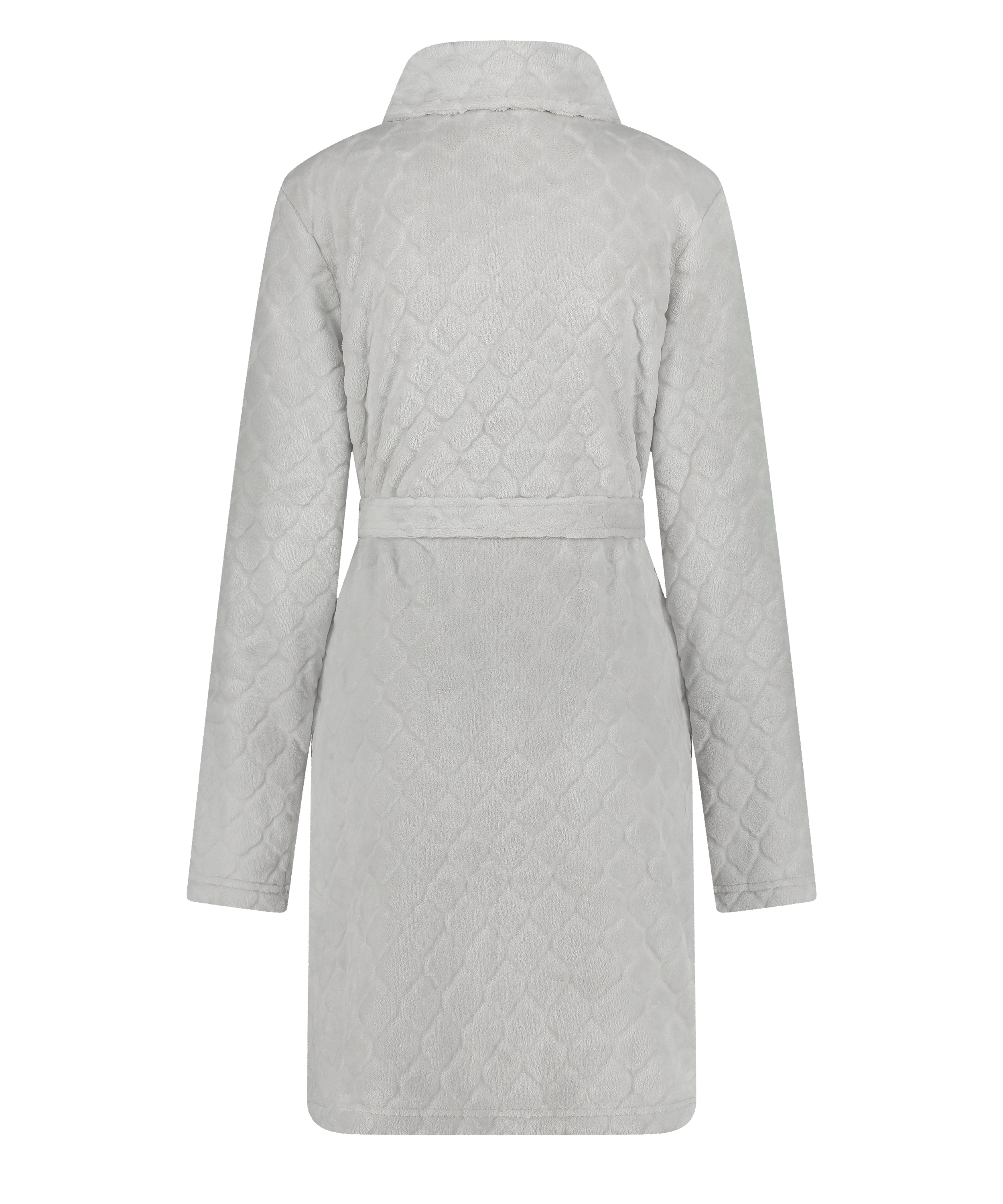 Szlafrok z polaru z zamkiem błyskawicznym, Szary, main