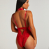 Body z otwartym krokiem Brandy Private, Czerwony