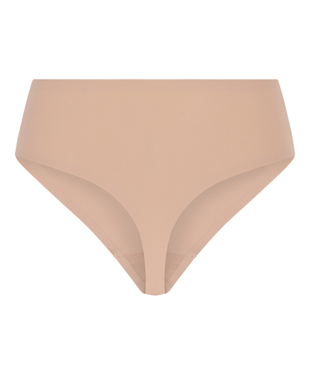 Tanga z wysokim stanem Smooth, Beżowy
